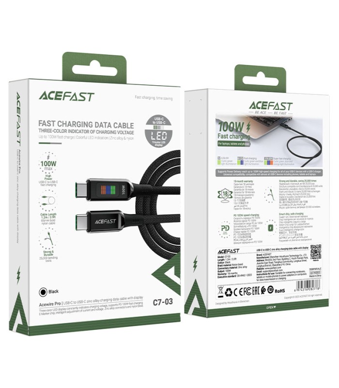 کابل Type-C به Type-C ایس‌ فست مدل ACEFAST C7-03