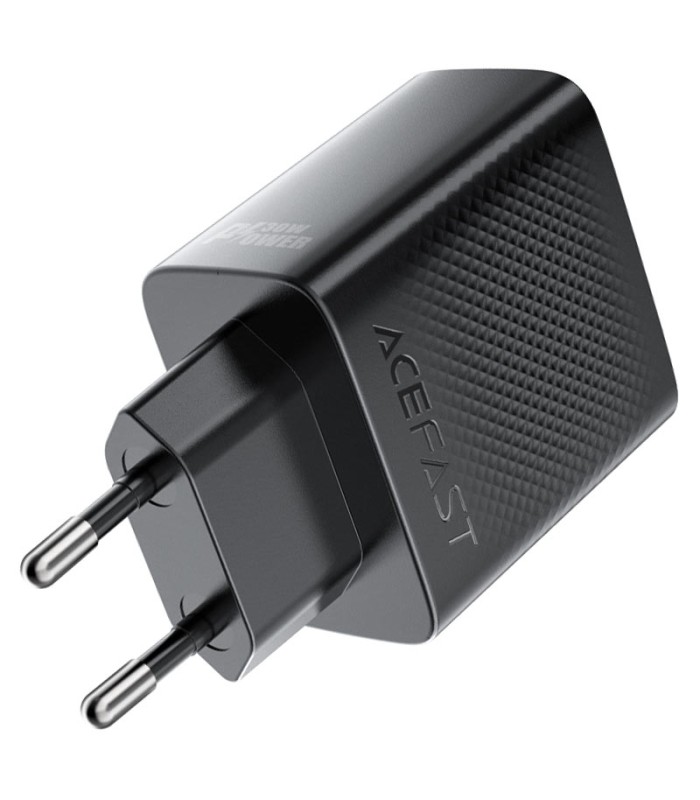 شارژر دیواری ایس‌ فست مدل ACEFAST Fast PD30W A110 Charger توان ۳۰ وات همراه با کابل جمع‌شونده - مشکی - گارانتی ۱۲ ماهه