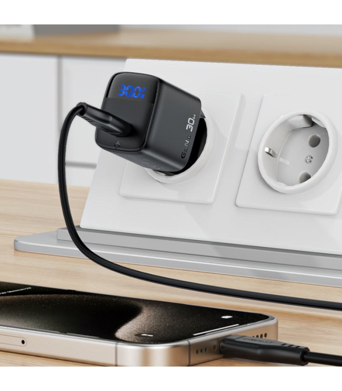 شارژر دیواری ایس‌ فست مدل ACEFAST Fast GaN PD30W A115 Fast Charger توان ۳۰ وات - مشکی - گارانتی ۱۸ ماهه