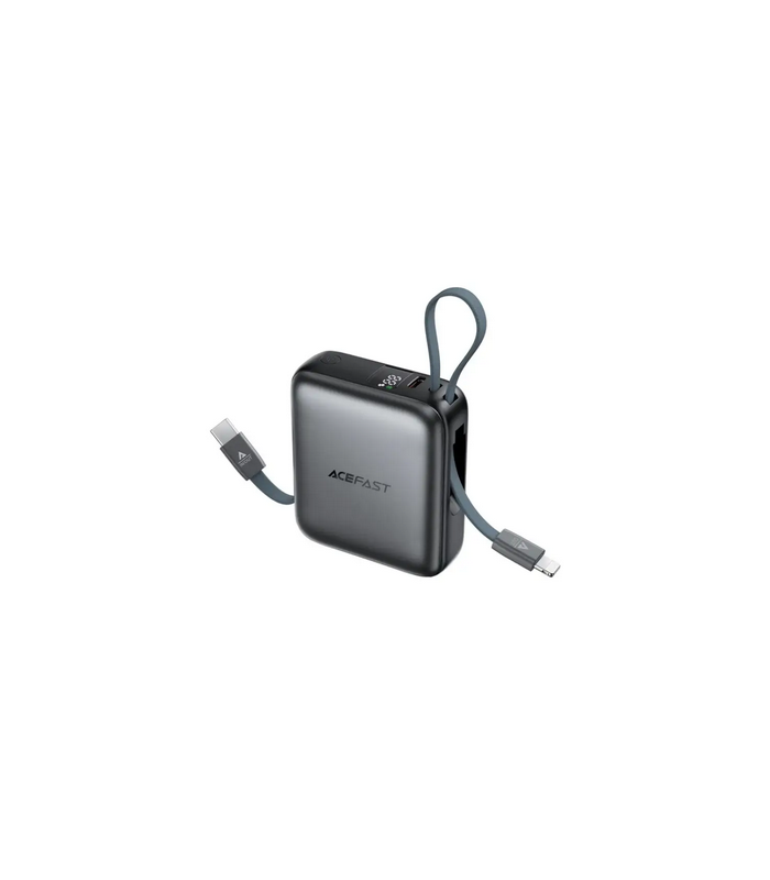 پاوربانک ۱۰.۰۰۰ ایس‌ فست مدل ACEFAST GaN PD22.5W Fast Charger M23 توان ۲۲.۵ وات همراه با کابل - مشکی - گارانتی ۱۸ ماهه