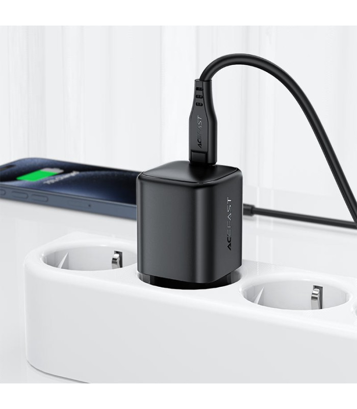 شارژر دیواری ایس‌ فست مدل ACEFAST Fast GaN PD45W A119 Charger توان ۴۵ وات - مشکی - گارانتی ۱۸ ماهه