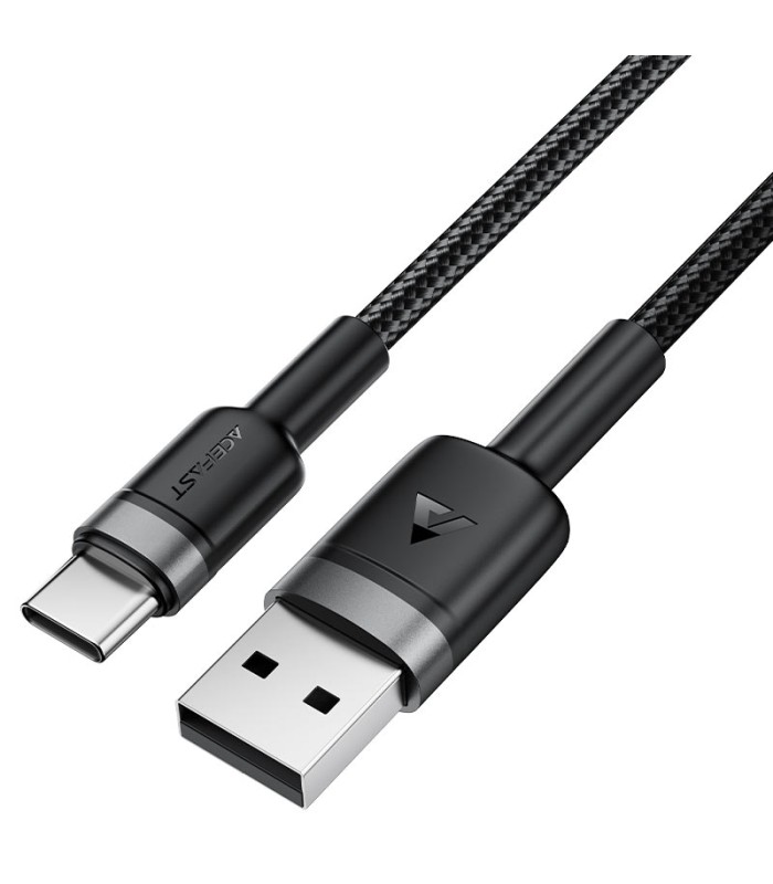 کابل Type-C ایس‌ فست مدل ACEFAST Cable C22-04 طول ۱.۲ متر شدت جریان ۳ آمپر - مشکی - گارانتی ۱۸ ماهه