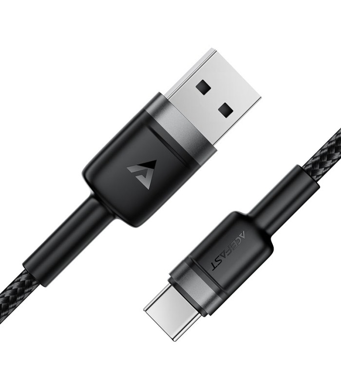 کابل Type-C ایس‌ فست مدل ACEFAST Cable C22-04 طول ۱.۲ متر شدت جریان ۳ آمپر - مشکی - گارانتی ۱۸ ماهه