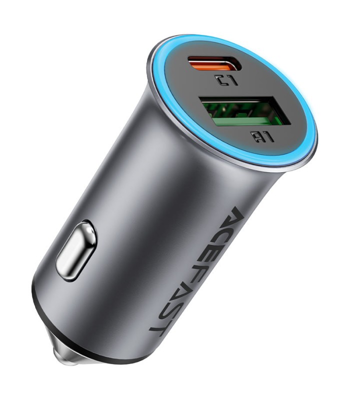 شارژر فندکی ایس‌ فست مدل ACEFAST Car Charger B16 توان ۹۵ وات - خاکستری تیره - گارانتی ۱۸ ماهه