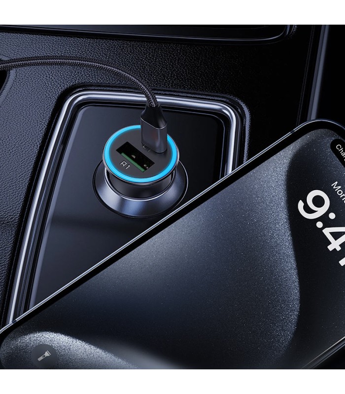 شارژر فندکی ایس‌ فست مدل ACEFAST Car Charger B16 توان ۹۵ وات - خاکستری تیره - گارانتی ۱۸ ماهه