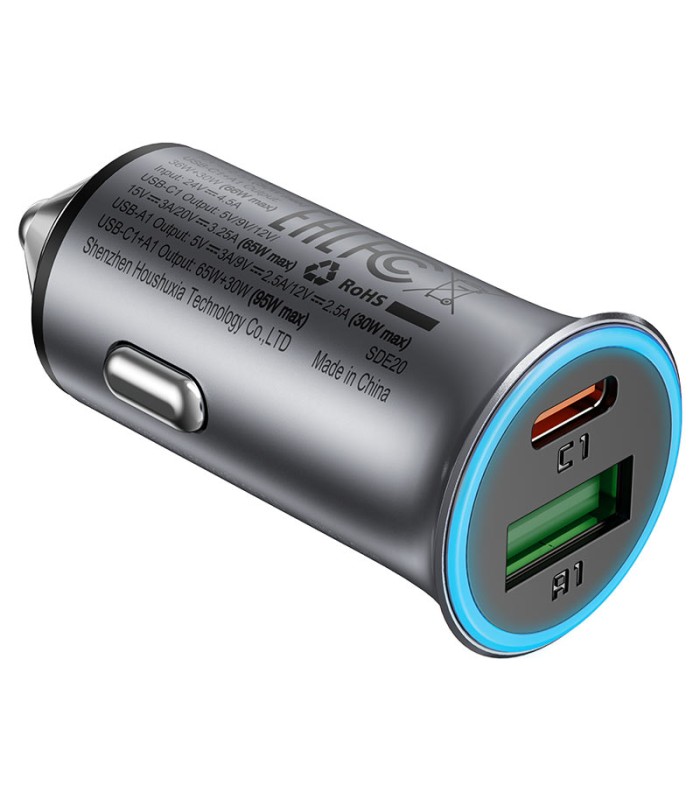 شارژر فندکی ایس‌ فست مدل ACEFAST Car Charger B16 توان ۹۵ وات - خاکستری تیره - گارانتی ۱۸ ماهه