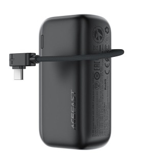 پاوربانک ایس‌ فست مدل ACEFAST Power Bank M27 | طرفیت ۱۰,۰۰۰ میلی‌آمپر | توان ۲۲.۵ وات همراه با کابل متصل - مشکی - گارانتی ۱۸ ماهه