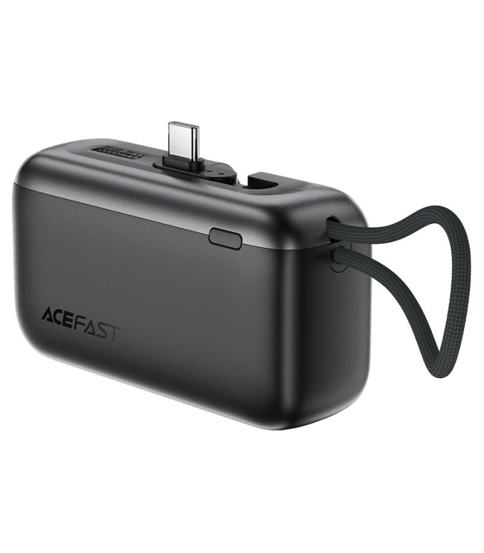 پاوربانک ایس‌ فست مدل ACEFAST Power Bank M27 | طرفیت ۱۰,۰۰۰ میلی‌آمپر | توان ۲۲.۵ وات همراه با کابل متصل - مشکی - گارانتی ۱۸ ماهه