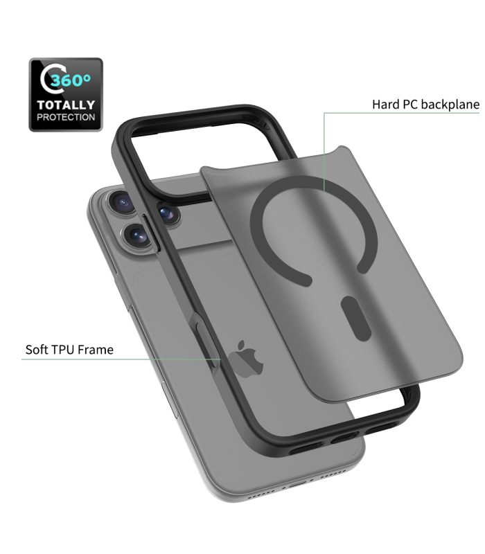 قاب مگ سیف دلفی مدل Delfy KryoCase - مناسب برای آیفون ۱۷ پرومکس - مشکی مات