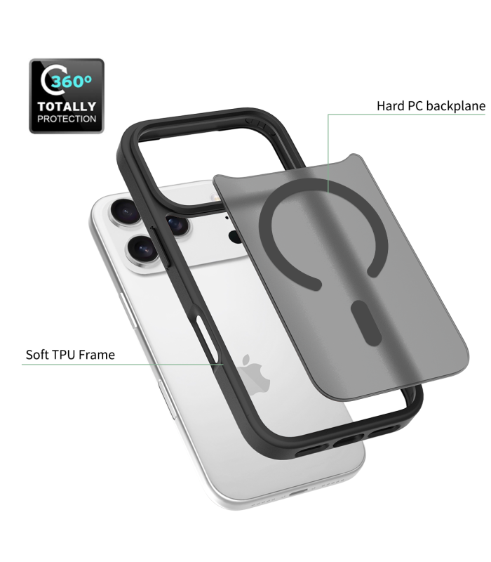 قاب مگ سیف دلفی مدل Delfy KryoCase - مناسب برای آیفون ۱۷ پرو - مشکی مات