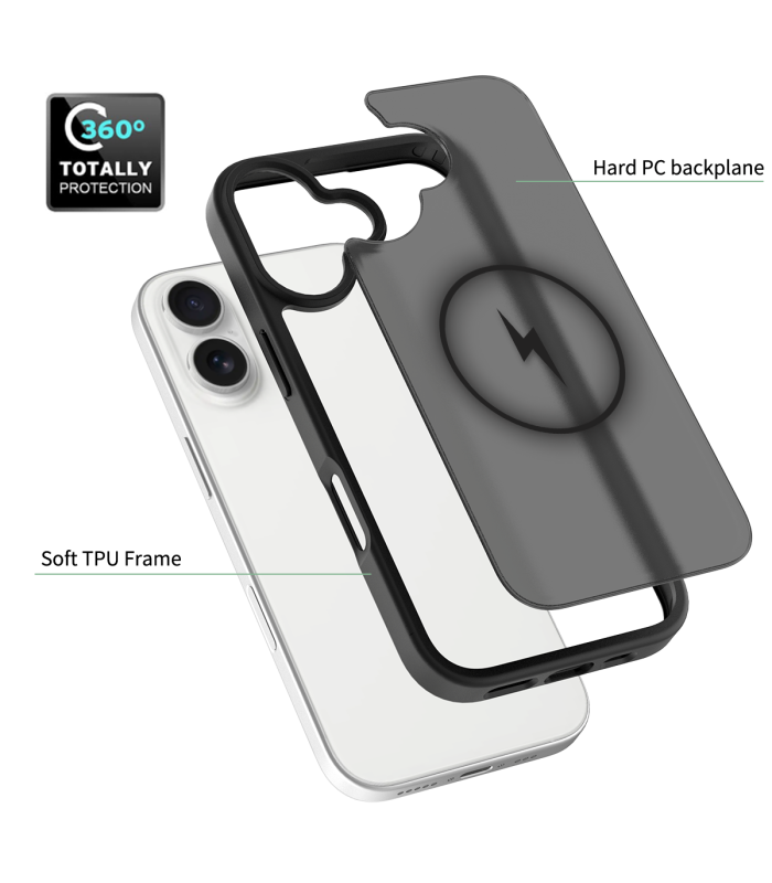 قاب مگ سیف دلفی مدل Delfy KryoCase - مناسب برای آیفون ۱۷ نرمال - مشکی مات