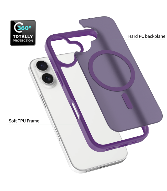 قاب مگ سیف دلفی مدل Delfy KryoCase - مناسب برای آیفون ۱۷ نرمال - بنفش مات