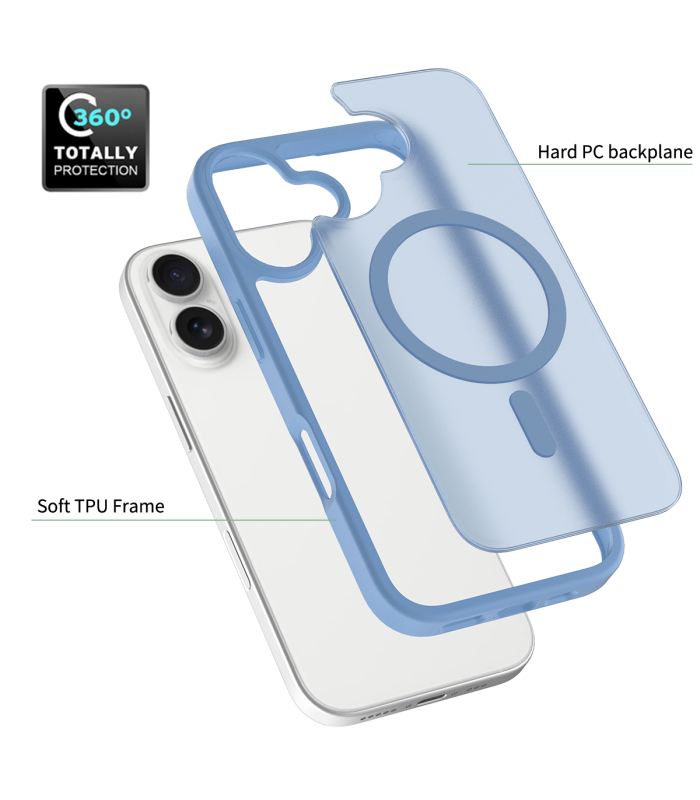 قاب مگ سیف دلفی مدل Delfy KryoCase - مناسب برای آیفون ۱۷ نرمال - آبی مات