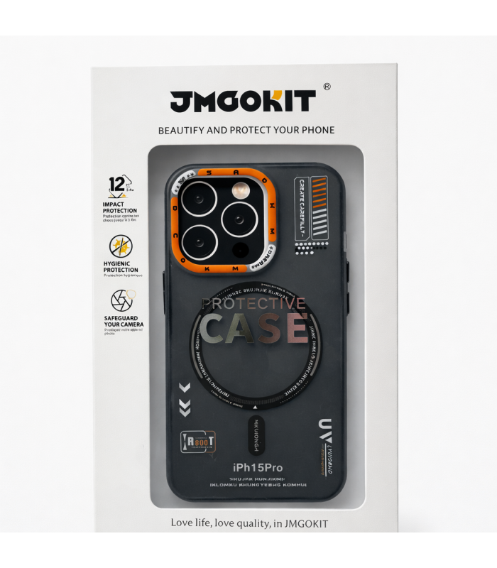 قاب آیفون مگ‌ سیف جی ام گو کیت مدل JMGOKIT Case مناسب برای آیفون ۱۳ پرو | رنگ خاکستری مات