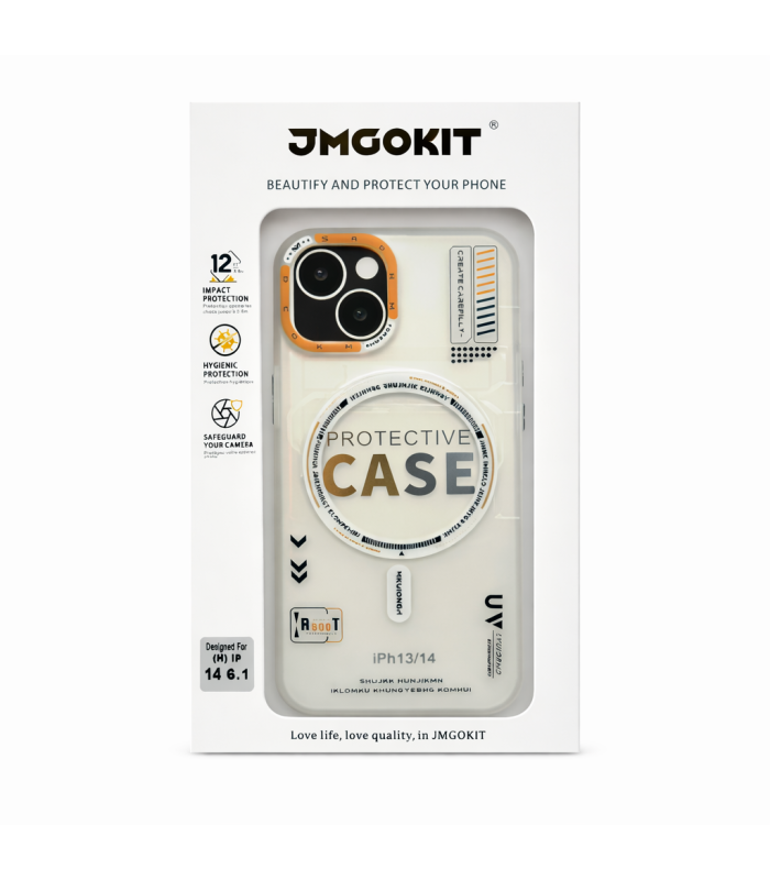قاب آیفون مگ‌ سیف جی ام گو کیت مدل JMGOKIT Case مناسب برای آیفون ۱۳ و ۱۴ | رنگ سفید مات