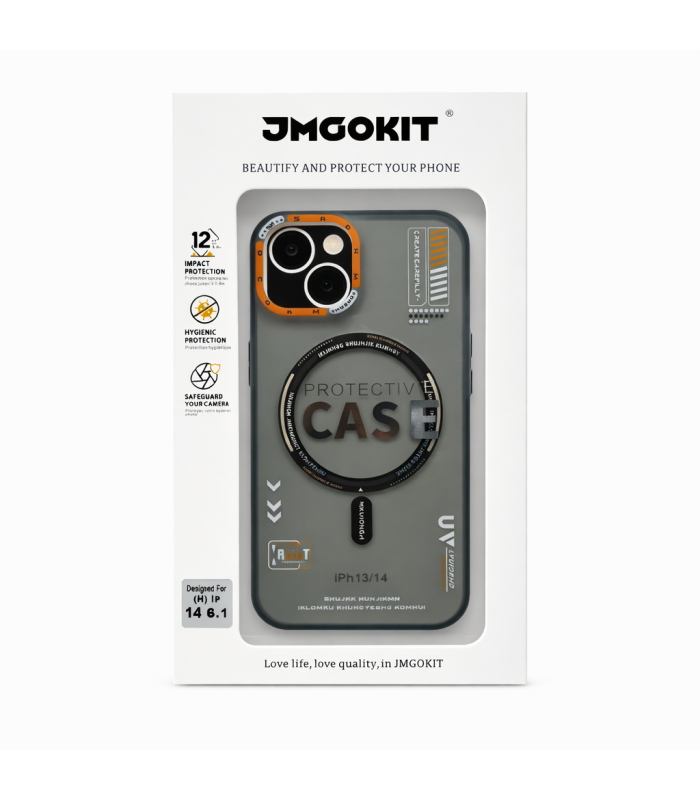 قاب آیفون مگ‌ سیف جی ام گو کیت مدل JMGOKIT Case مناسب برای آیفون ۱۳ و ۱۴ | رنگ طوسی مات