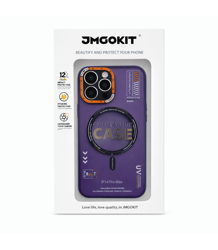 قاب آیفون مگ‌ سیف جی ام گو کیت مدل JMGOKIT Case مناسب برای آیفون ۱۴ پرو | رنگ بنفش مات