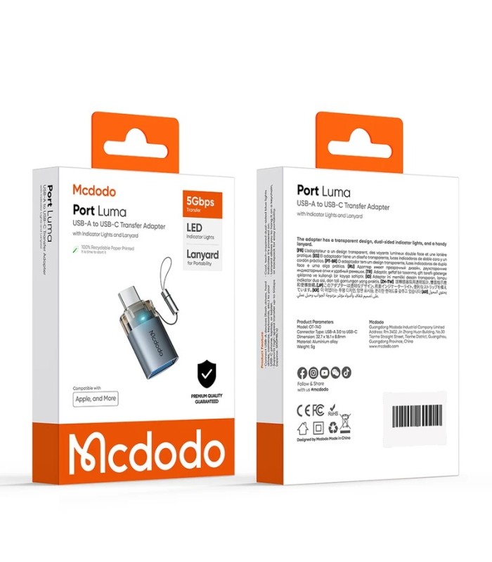 تبدیل USB-A به USB-C مک دودو مدل MCDODO OT7400