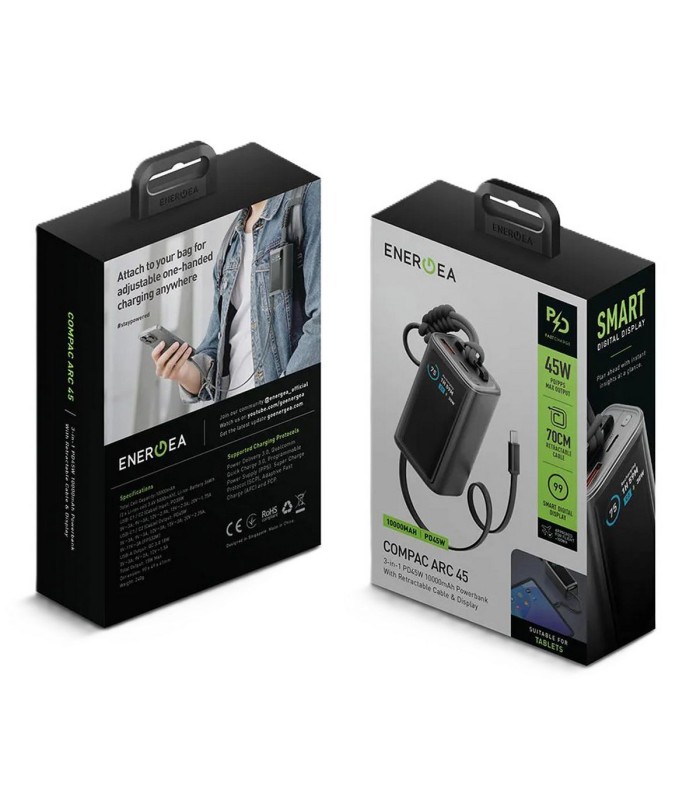 پاوربانک ۱۰,۰۰۰ انرژیا مدل Energea ComPac Arc 45 توان ۴۵ وات همراه با گارانتی شرکتی