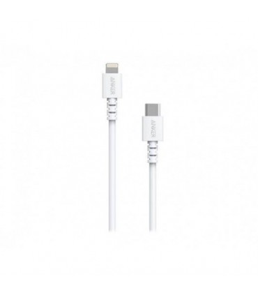 کابل شارژ ۹۰ سانتی متری انکر مدل  Anker Power Line Select Usb-C To Lightning A8612H21 رنگ سفید