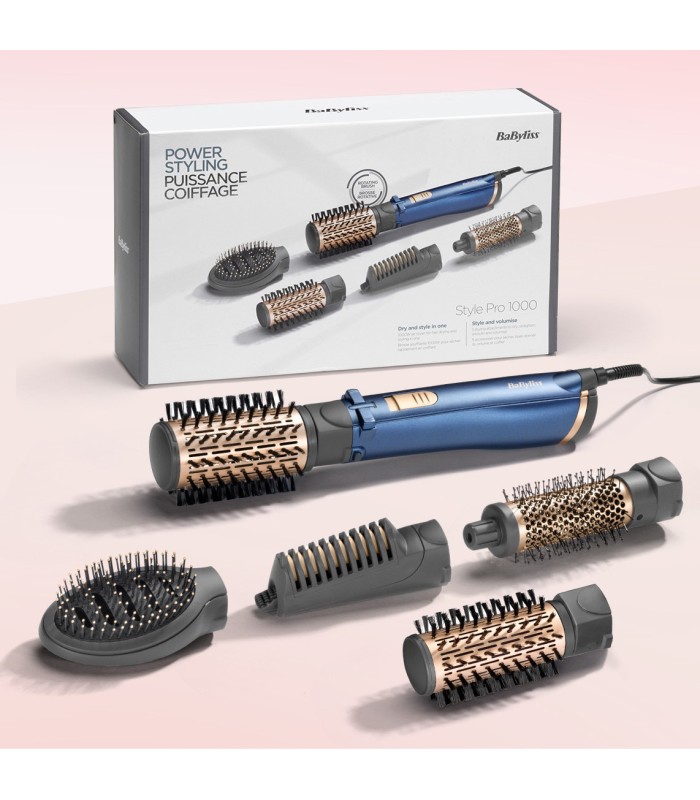سشوار چرخشی برس‌دار بابیلیس مدل Babyliss Style Pro 1000 AS966ROE