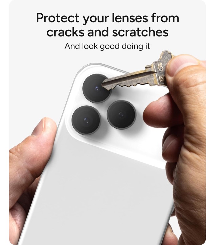 محافظ لنز دوربین زگ مدل ZAGG Premium Camera Lens Protector مناسب برای آیفون ۱۶ و ۱۷ Pro و ProMax | رنگ نقره‌ای