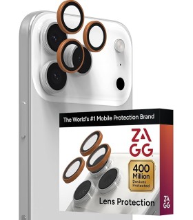 محافظ لنز دوربین زگ مدل ZAGG Premium Camera Lens Protector مناسب برای آیفون ۱۶ و ۱۷ Pro و ProMax | رنگ نارنجی