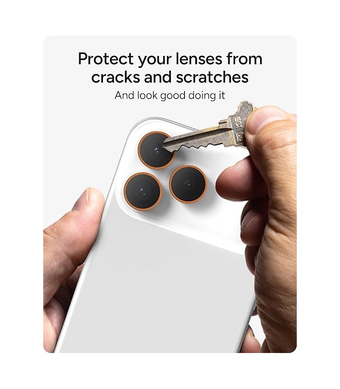 محافظ لنز دوربین زگ مدل ZAGG Premium Camera Lens Protector مناسب برای آیفون ۱۶ و ۱۷ Pro و ProMax | رنگ نارنجی
