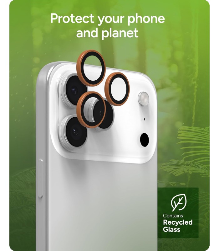 محافظ لنز دوربین زگ مدل ZAGG Premium Camera Lens Protector مناسب برای آیفون ۱۶ و ۱۷ Pro و ProMax | رنگ نارنجی