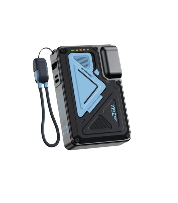 پاوربانک پریزدار ۱۰ هزار پاورولوژی مدل Powerology 10000mAh Wall Charger MagSafe Power Bank PPBCHA80 - رنگ مشکی