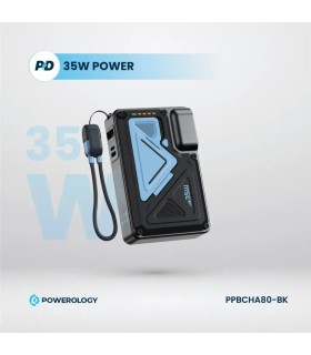 پاوربانک پریزدار ۱۰ هزار پاورولوژی مدل Powerology 10000mAh Wall Charger MagSafe Power Bank PPBCHA80 - رنگ مشکی