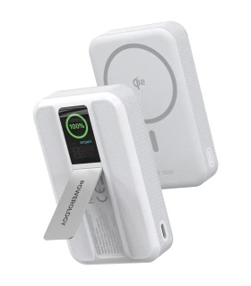 پاوربانک مگ‌سیف ۱۰ هزار پاورولوژی مدل Powerology Vision - Qi2 10000mAh MagSafe Power Bank PPB20910 - رنگ سفید