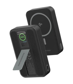 پاوربانک مگ‌سیف ۱۰ هزار پاورولوژی مدل Powerology Vision - Qi2 10000mAh MagSafe Power Bank PPB20910 - رنگ مشکی