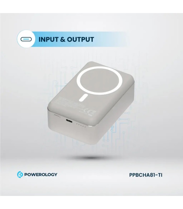 پاوربانک مگ سیف ۳۰ هزار میلی‌آمپر پاورولوژی مدل Powerology Power Bank PPBCH81-Ti - رنگ تیتانیوم