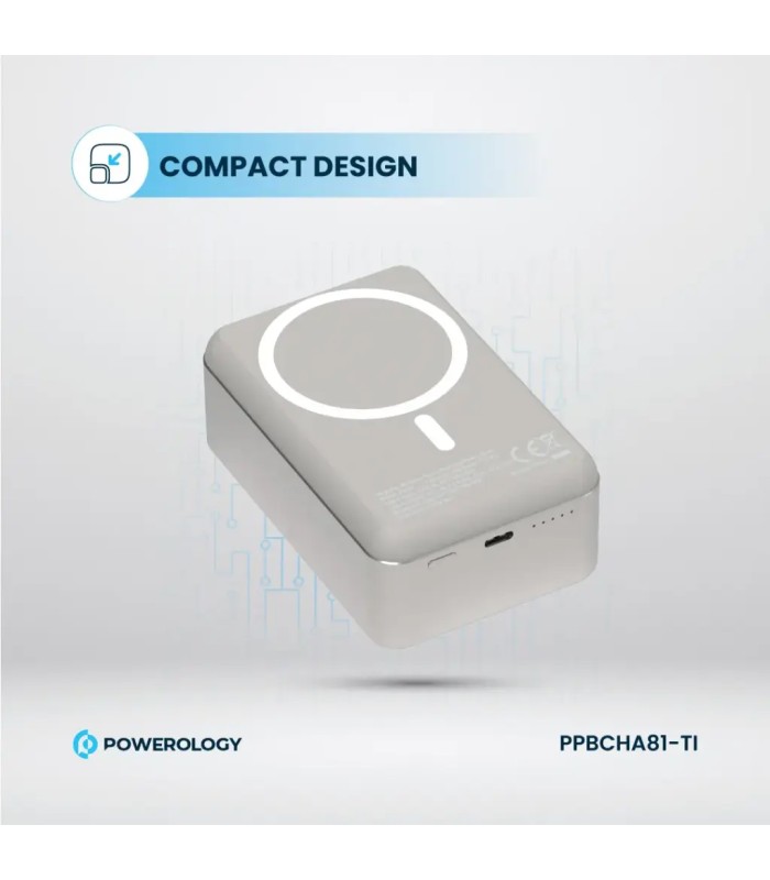 پاوربانک مگ سیف ۳۰ هزار میلی‌آمپر پاورولوژی مدل Powerology Power Bank PPBCH81-Ti - رنگ تیتانیوم