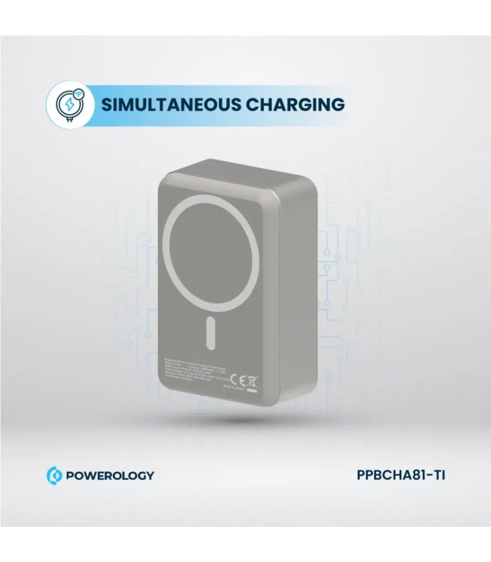 پاوربانک مگ سیف ۳۰ هزار میلی‌آمپر پاورولوژی مدل Powerology Power Bank PPBCH81-Ti - رنگ تیتانیوم