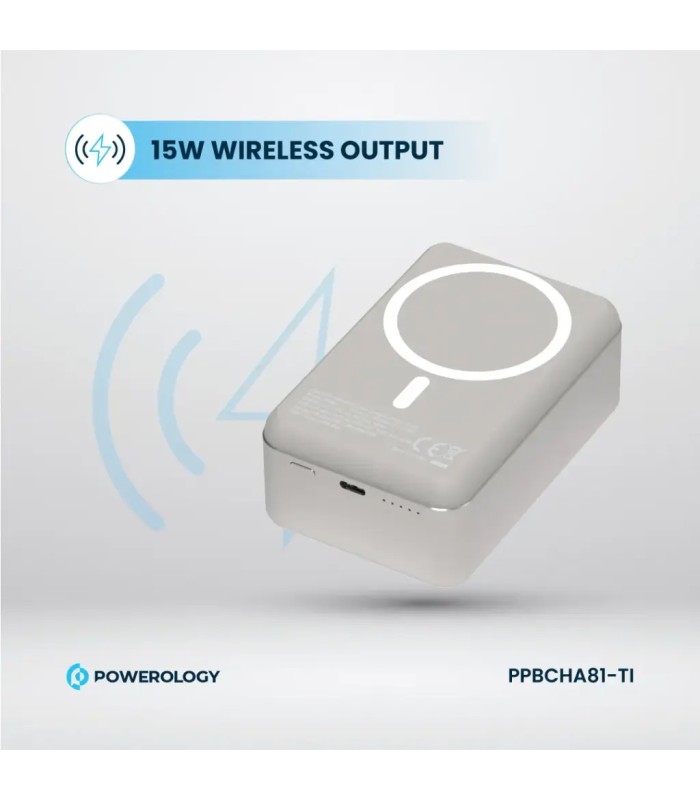 پاوربانک مگ سیف ۳۰ هزار میلی‌آمپر پاورولوژی مدل Powerology Power Bank PPBCH81-Ti - رنگ تیتانیوم