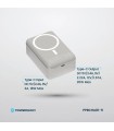 پاوربانک مگ سیف ۳۰ هزار میلی‌آمپر پاورولوژی مدل Powerology Power Bank PPBCH81-Ti - رنگ تیتانیوم