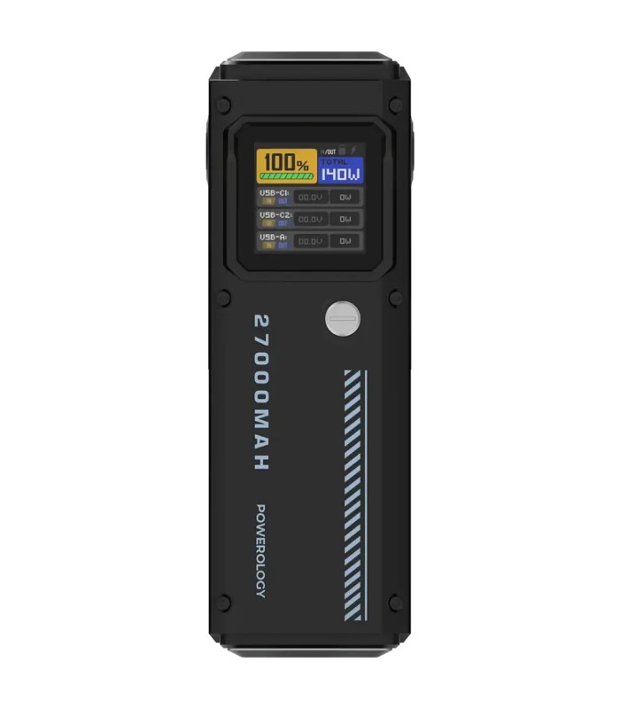 پاوربانک مگ‌سیف ۲۷ هزار پاورولوژی مدل Powerology 27000mAh Smart Display Power Bank PPBCHA83 - رنگ مشکی