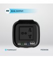 شارژر فندکی خودرو ۱۵۰ وات پاورولوژی مدل Powerology 150W Inverter AC Cup Holder P150INV - رنگ مشکی
