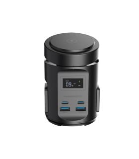 پایه شارژ وایرلس پاورولوژی مدل Powerology MagSafe Power Hub USB-C POWER DELIVERY AND USB-A QC 3.0 PWCUQC014 - رنگ مشکی