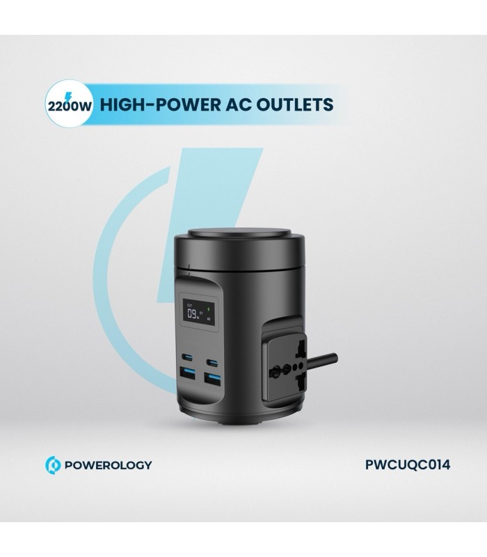 پایه شارژ وایرلس پاورولوژی مدل Powerology MagSafe Power Hub USB-C POWER DELIVERY AND USB-A QC 3.0 PWCUQC014 - رنگ مشکی