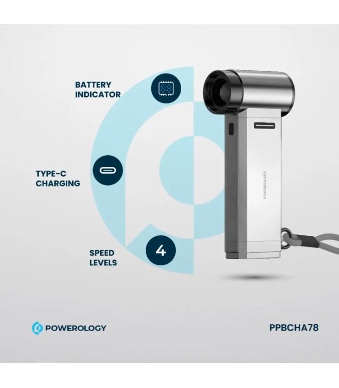 جت فن پاورولوژی مدل Powerology Turbo Jet Fan & Vacuum PPBCHA78 - رنگ نقره‌ای