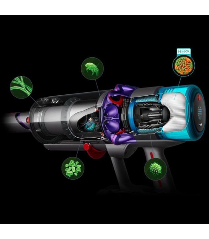 جارو شارژی دایسون رنگ نقره‌ای-بنفش مدل Dyson Gen5detect Absolute | Iron-Purple