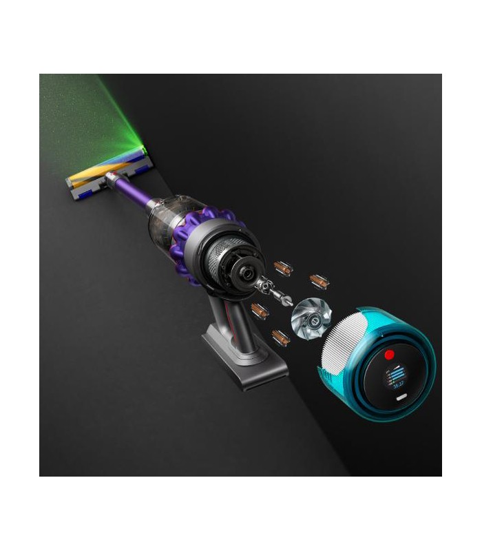 جارو شارژی دایسون رنگ نقره‌ای-بنفش مدل Dyson Gen5detect Absolute | Iron-Purple