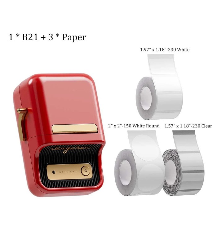 پرینتر و لیبل‌زن حرارتی نیمبات مدل NIIMBOT B21 Smart Label Printer - رنگ قرمز