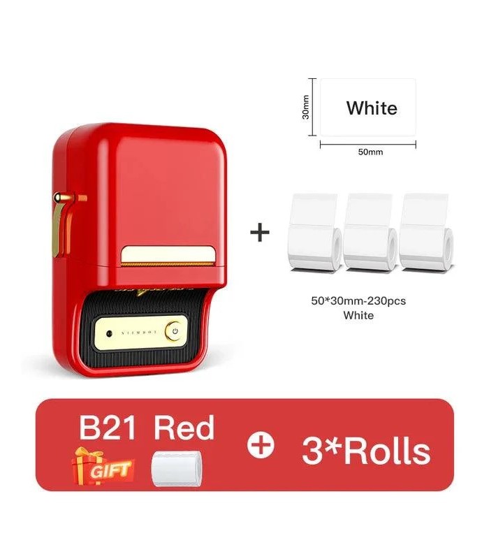 پرینتر و لیبل‌زن حرارتی نیمبات مدل NIIMBOT B21 Smart Label Printer - رنگ قرمز