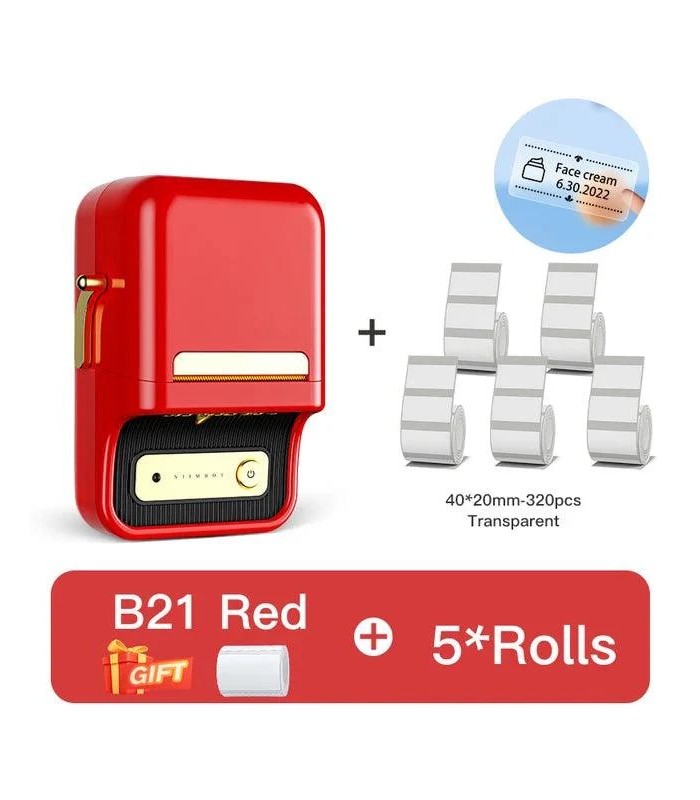پرینتر و لیبل‌زن حرارتی نیمبات مدل NIIMBOT B21 Smart Label Printer - رنگ قرمز