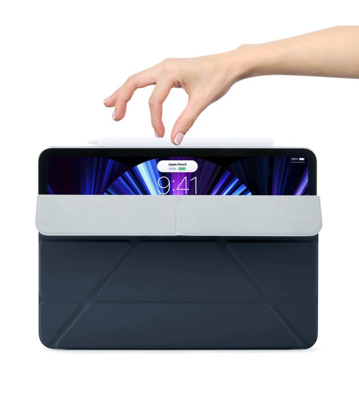 قاب پیپتو مناسب آیپد ایر ۱۱ اینچی M4, M3, M2 مدل Pipetto Origami No4 Slim Folio Case - رنگ آبی تیره