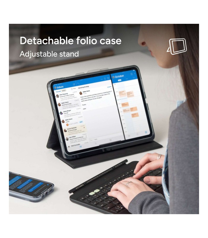 کیبورد زگ مناسب آیپد ایر ۱۳ اینچی M4, M3, M2 مدل ZAGG Pro Keys 2 Tablet Keyboard Case  - رنگ مشکی